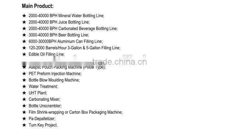 PET water bottle filling machine