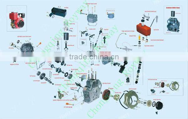 11HP 188F Strong Power Air Cooled 1000cc diesel engine