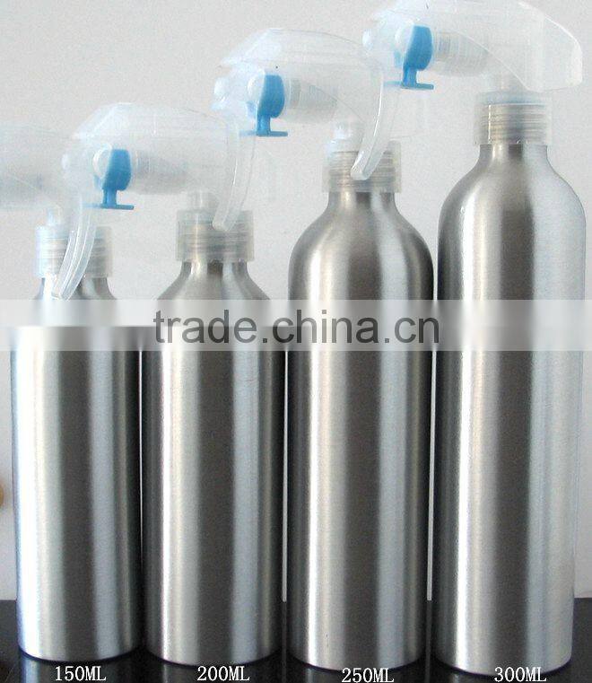2017 Wholesale 30m -500ml empty aluminum bottle with mouse trigger sprayer aluminum trigger spray bottle for cosmetic packaging