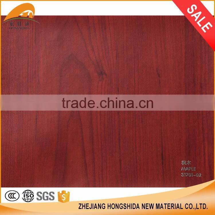 Manufacturer wood grain pvc self adhesive decorative pvc film for furniture