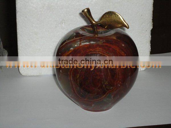 Best Salling PAKISTANI SUPPLIER NICE & SHINE ONYX APPLE WITH BRASS LEAF HANDICRAFTS