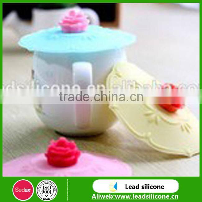 Colorful Rose Shape Silicone Cup Lid/Mug Lid With Silicone