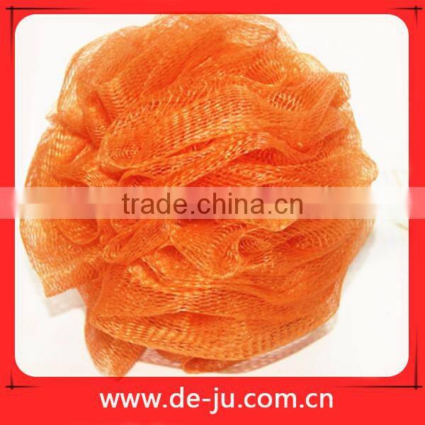 Promotion Bath Gift Ribbon Yellow Mesh Bath Sponge And Shower Ball