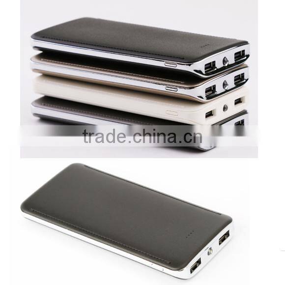 13000mAh Leather finish Power Bank mobile phone charger