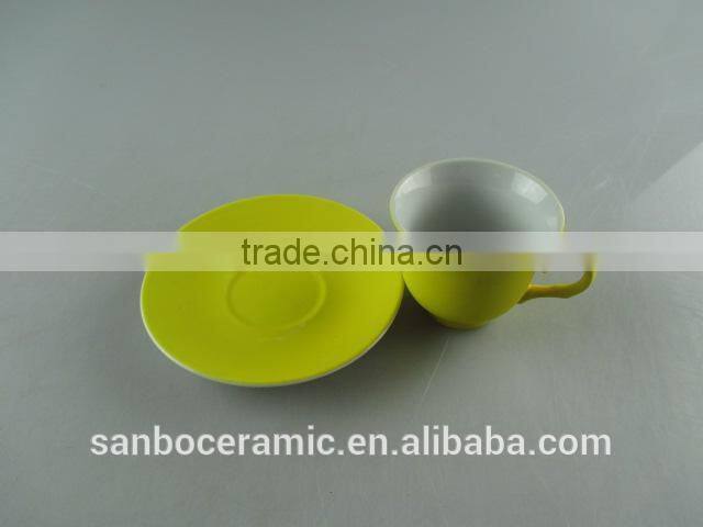 Matte Colorful ceramic coffee cup set, Mini Ceramic Cup and Saucer Box