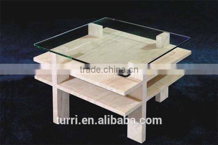 tempered glass top natural marble TV stand, TV tables