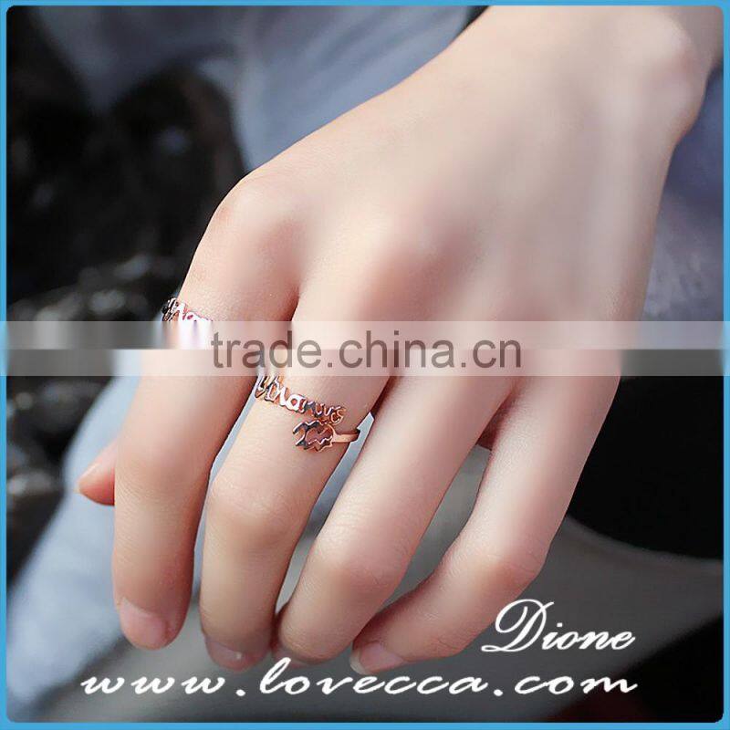 Fashion stainless steel gold ring womens weddings