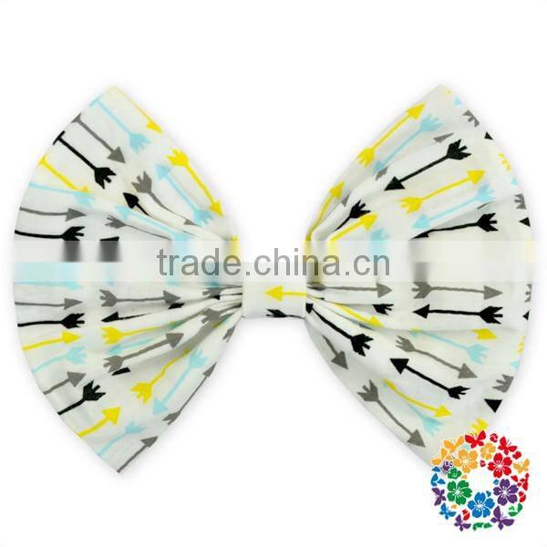 Fashion Hot Sale Blue white Stripe Seersucker Hair bows 5" boutique hair bows