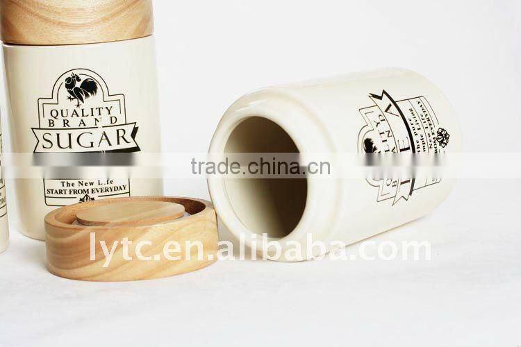 new design 3pcs tea coffee ceramic canisters