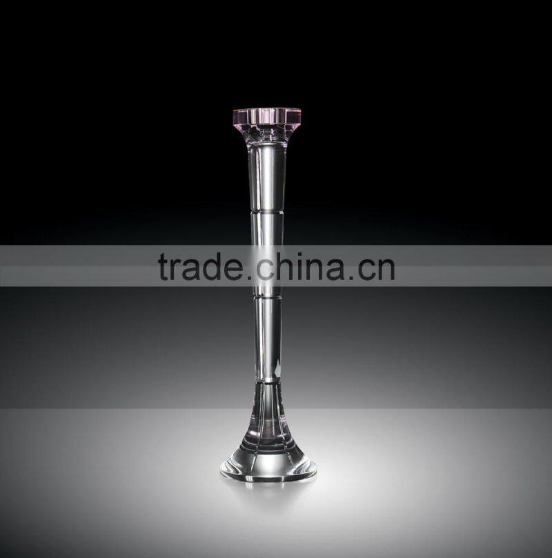 Handmade crystal glass table white 3 arm candelabra with 3 arm