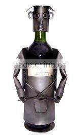 black fishing man metal wine rack (j-012)