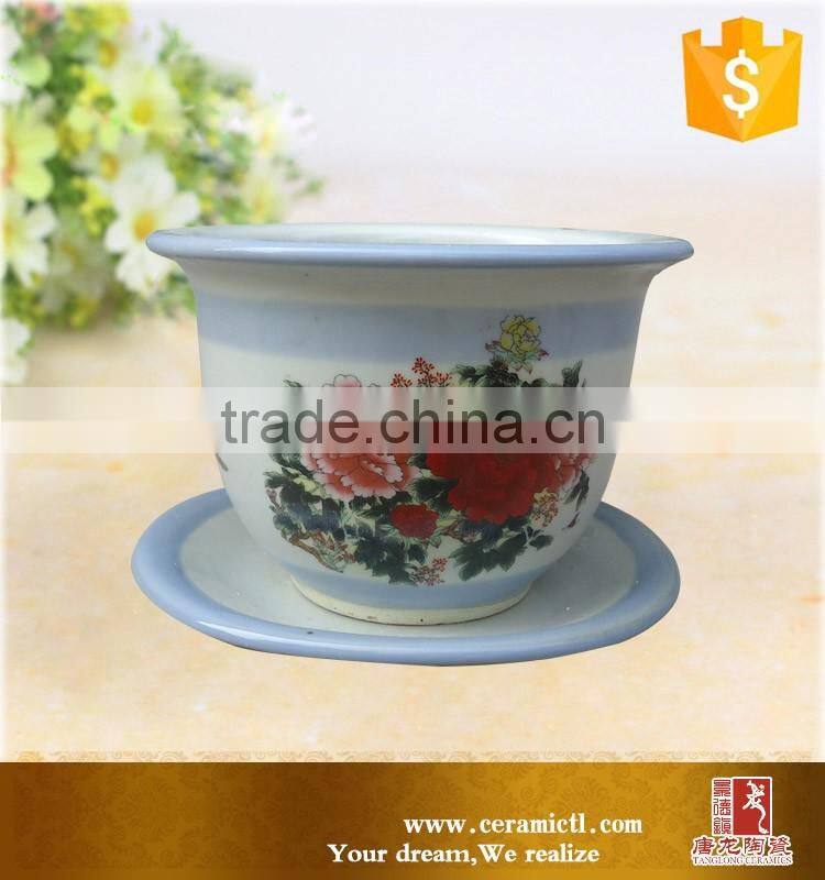 Hand painting Hexagonal flower pot for china ceramic home decor