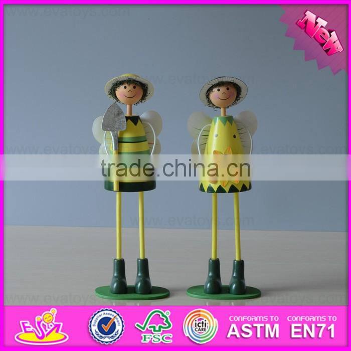 2016 new design desktop wooden small craft doll W02A143