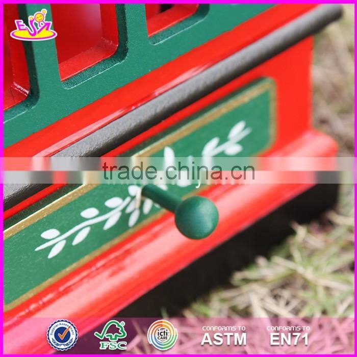 New design red house shape Christmas wooden music box W07B023B