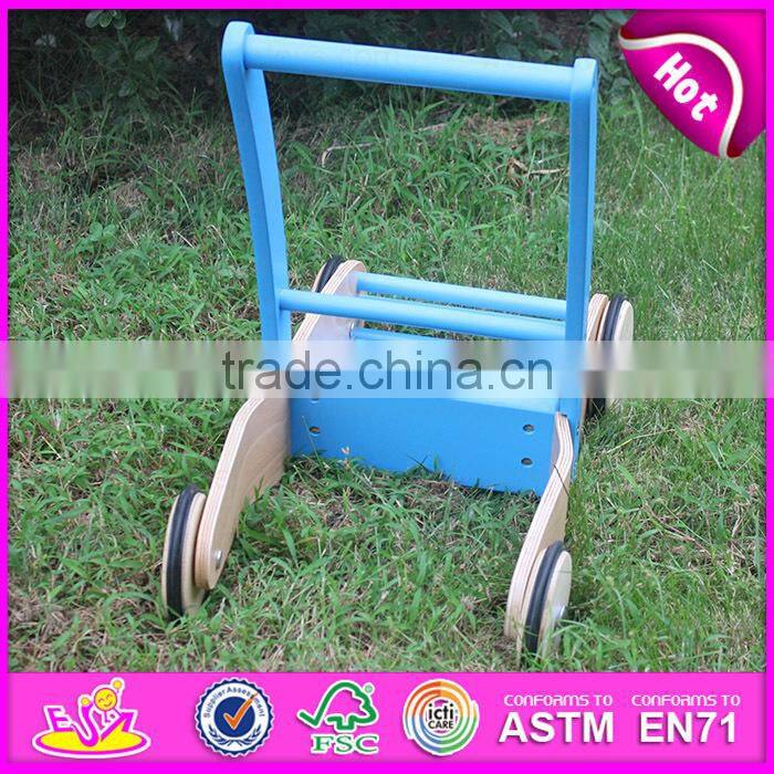 Unique baby walker wooden push toys for toddlers,Hot sell Wooden Baby Walker Trolley Toy W13C012