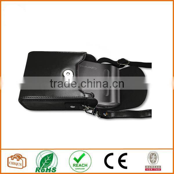 Protective Compact Case with Magnetic Closure and Strap Compatible with Digital Camera (Black)