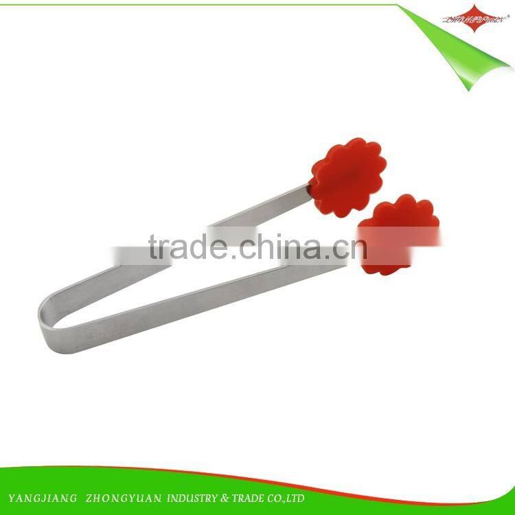 ZY-H2029A Hight Quality 5" palm shape mini silicone food tongs for promotional gift