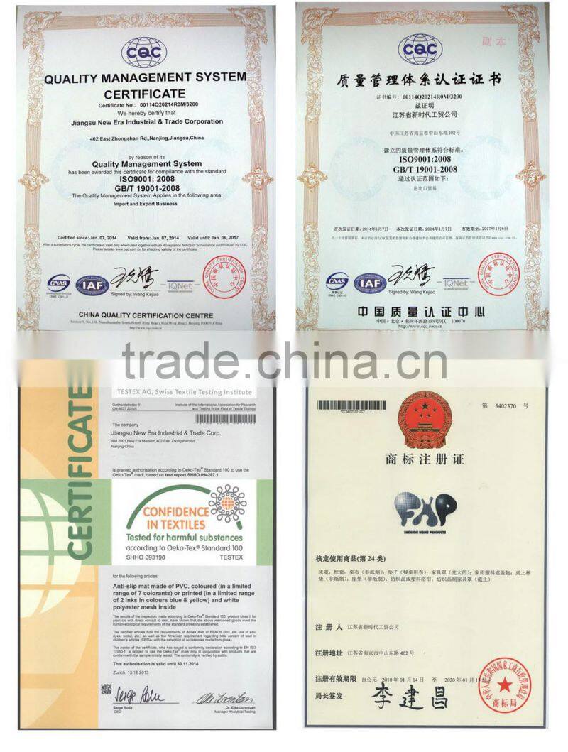 new design pvc coffee table mat dining table mat