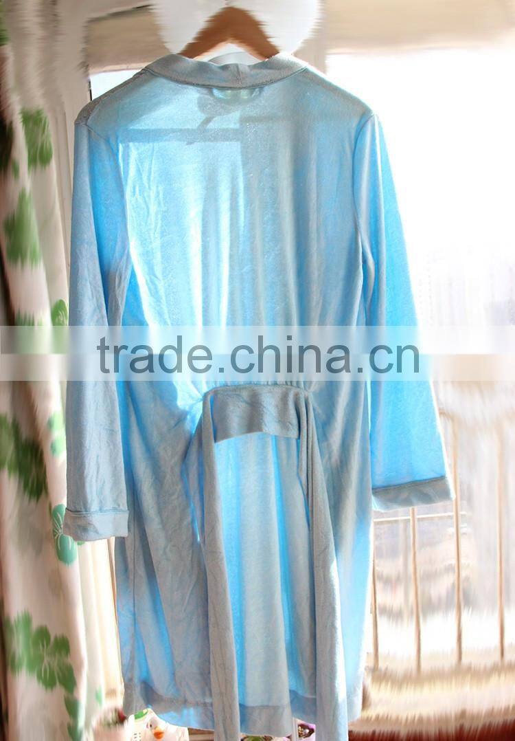 100% bamboo fiber women's bathrobe, terry cloth bathrobe,nightwear gown