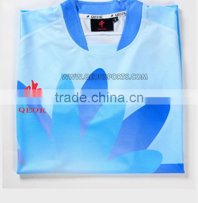Light Blue with Flower Pattern Men's Hockey Shirts Hockey Wear