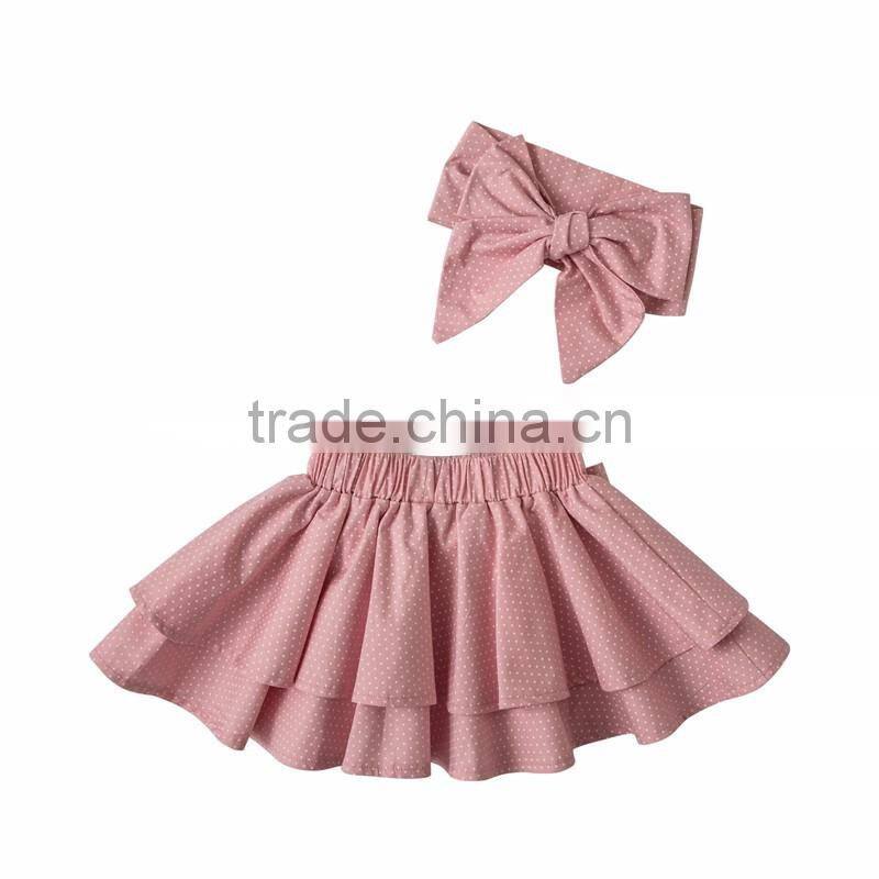 Summer hot sale cute baby mini skirt with matching headband
