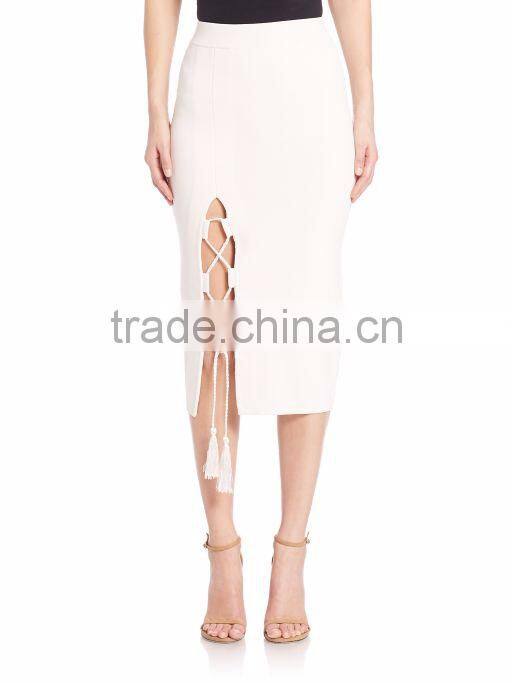 Wholesale Fitness Apparel For Women Wear Plain Dyed Floral Midi Pencil One Pace Package Buttock Solid Knit Skirt