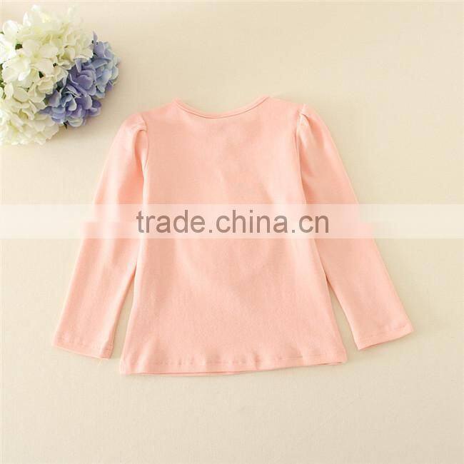 2015 fashion children's tee girls shirt plain newest design shirts for child of 110-140cm