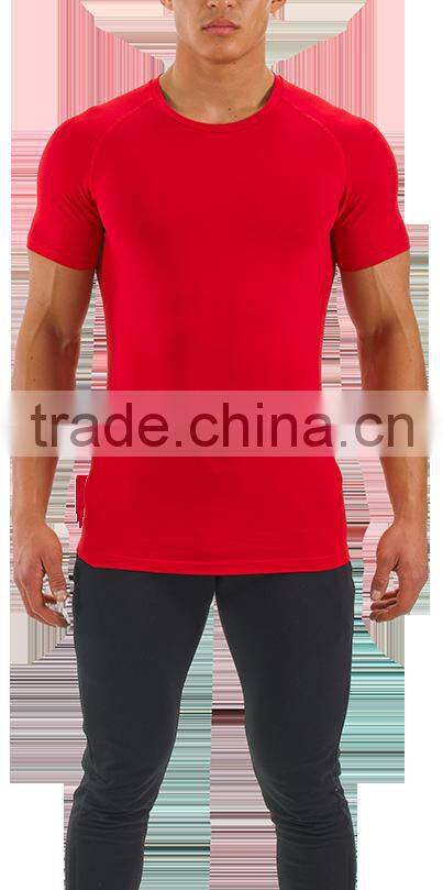 high quality cotton elastane fabric pro-fit t shirt slim fit gym wear fitness t shirts