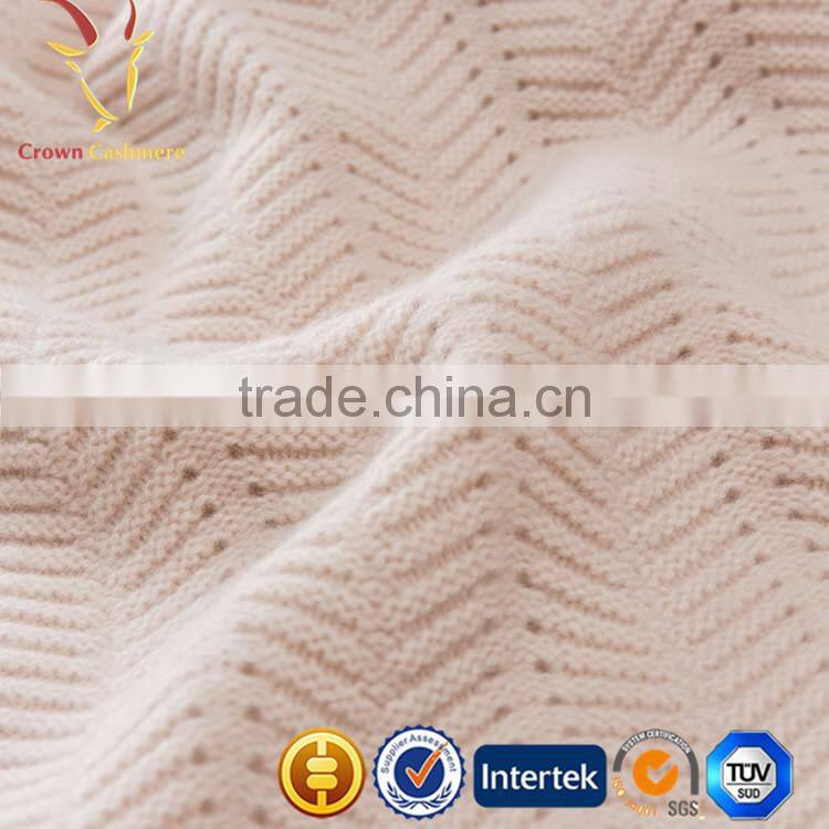 Soft Best Quality 100% Pure Cable Knitted Cashmere Blanket