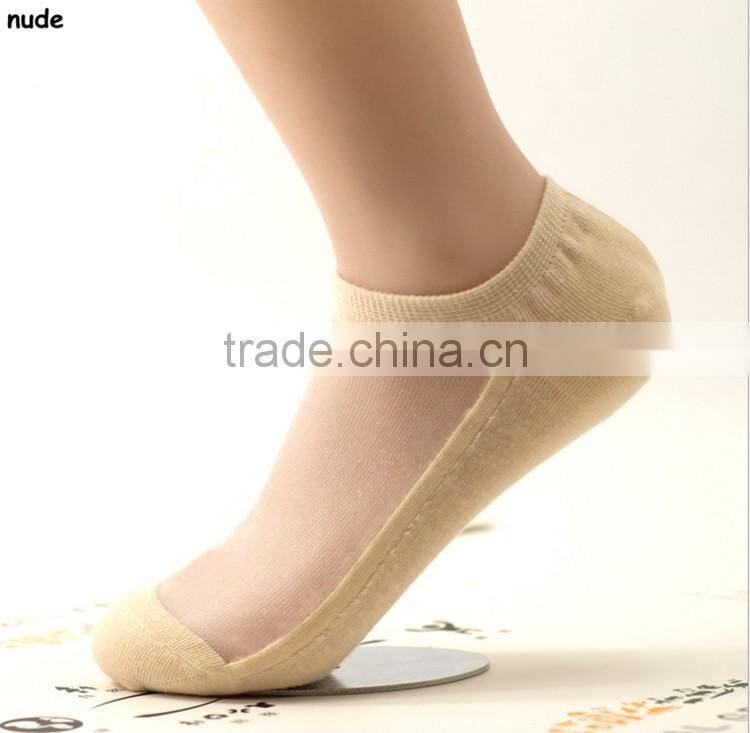 Women Lace Ankle Sock Soft Comfy Sheer Silk Cotton Elastic Mesh Knit Trim Transparent Ankle Socks