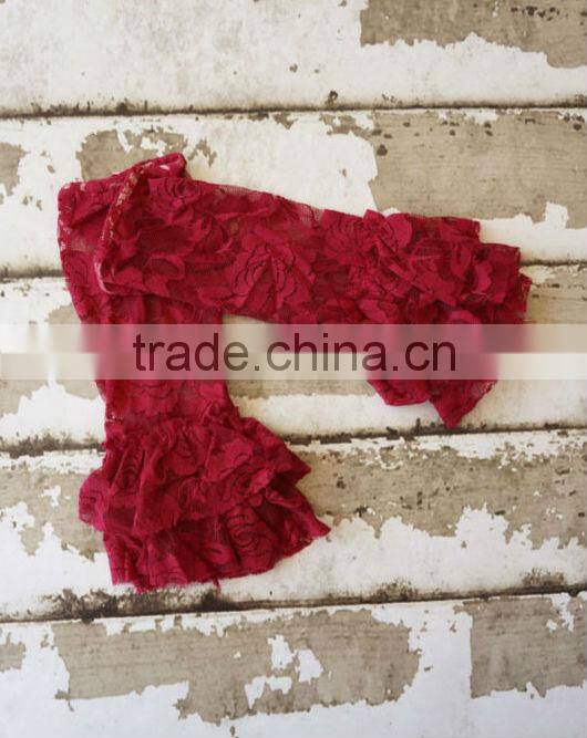 High quality wholesale cute baby pink Lace leg warmers for kids leggings