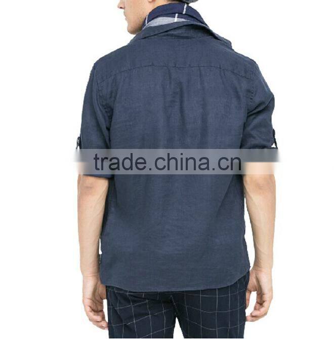 2017 CUSTOM ONE POCKET LINEN CASUAL MEN SHIRT