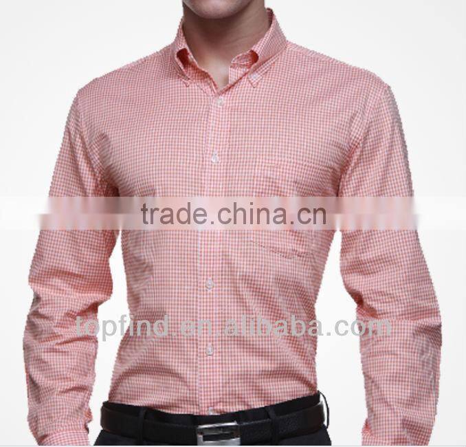 Fashion the best high quality 100% cotton long sleeve plaid shirt for men