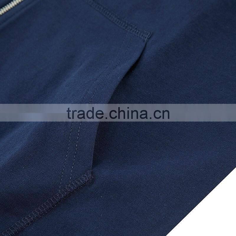 light jersey cotton fashion zip up blank hoodie sweatshirt