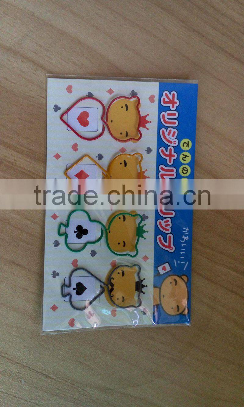 Funny Poker Shaped Paper Clip New Design /Flat Metal Paper Clip