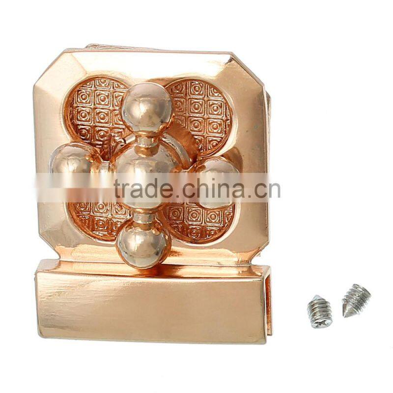 Light Golden Flower Purse Twist Lock,Hardware Turn Locks For Handbags
