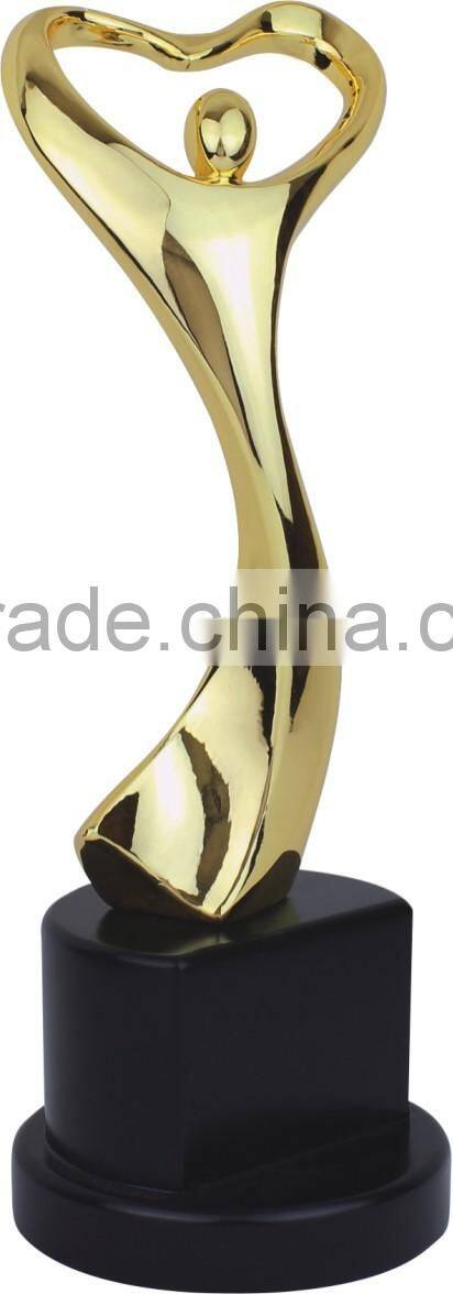 Love heart metal award Oscar statue trophy