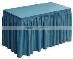 White polyester table skirting wedding fashion polyester table skirts
