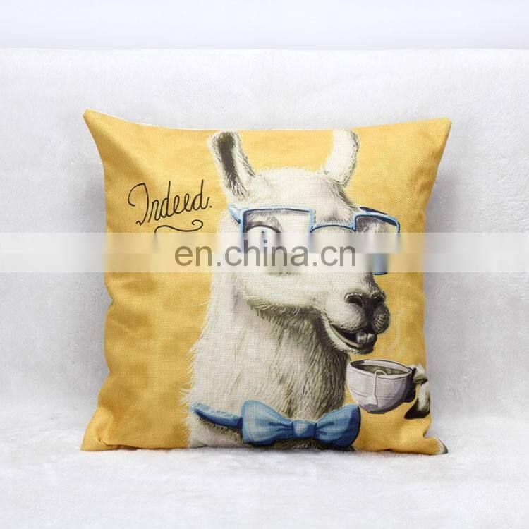 Mr Animals Cushhion Cover Linen Pillow