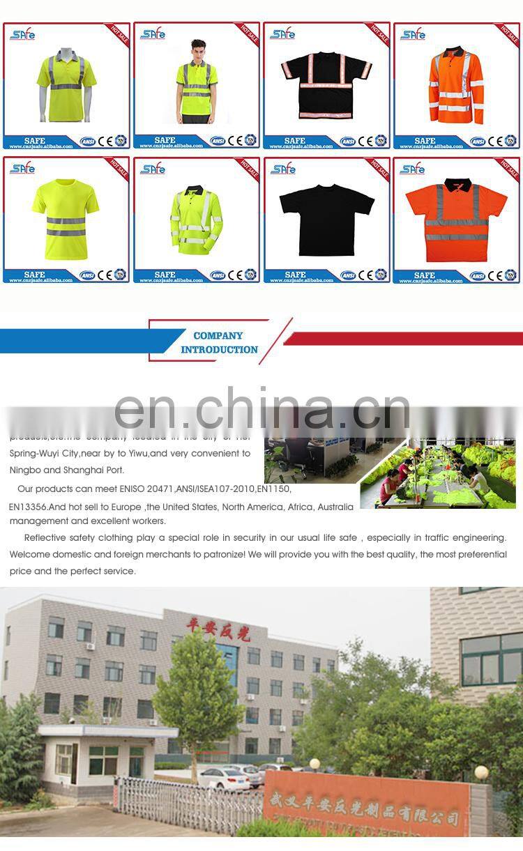 Long sleeve high visibility safety shirts with Pocket