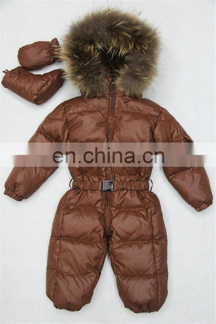 Cute Super Quality Lovely Child Down Overwear Kids Fur Hooded Coats