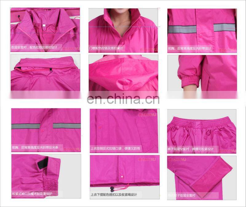 vinyl with PVC/PU coating woman rainwear