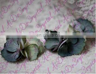 Aidocrystal Green flower hair pins, wedding flower for bridal hair clip,hair piece with pearls Set of 2 hair accessories