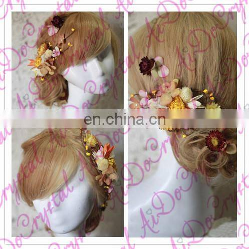 Aidocrystal wedding diamond headpiece,artificial bridal hair flower accessories for party