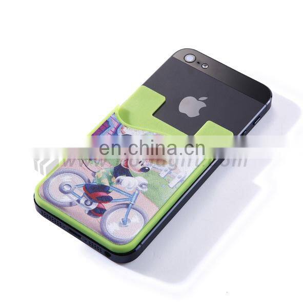 Promotional Mobile Phone Case Pocket Soft Silicone Cell Phone Wallet Card Holder Wallet