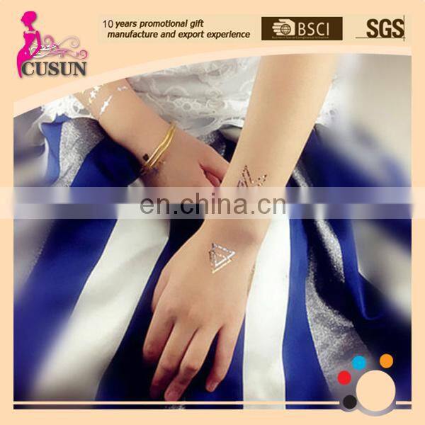 Gold/Silver Body Jewelry Sticker Deco Non-toxic metallic temporary tattoo