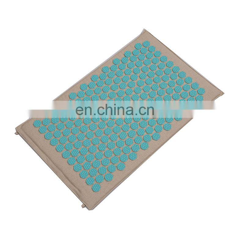 High Quality Natural Linen Sponge Filler Plastic Spike Cheap Acupressure Mat and Pillow set