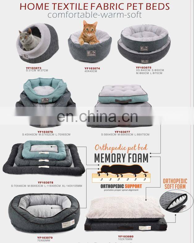 wholesales fuzzy soft warm cozy crown textile fabric dog bed pet bed