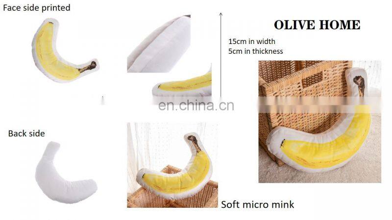 High Quality Decorative Custom Cartoon Fruit Banana Shaped Pillow Plush Doll Children Toy Sofa Pillow