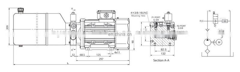 220/380VAC 2800rpm small and medium lift table hydraulic power unit